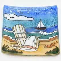 Fused Art Glass Adirondack Chair Summer Beach Design Soap Dish Handmade Ecuador - £3.94 GBP