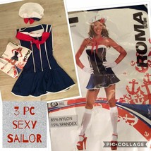 3pc Sexy Sailor Costume Dress Hat Tie Halloween - £28.78 GBP