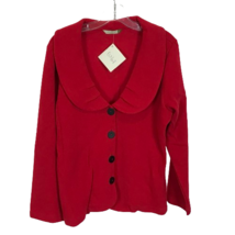NWT Womens Size Large Chalet Red Clara Shawl Collar Button Front Jacket NEW - £30.64 GBP