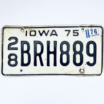 1976 United States Iowa Delaware County Passenger License Plate 28 BRH889 - £13.22 GBP