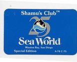 Shamu&#39;s Club Membership Card 1988 Sea World Mission Bay San Diego Califo... - $17.82