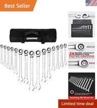 15-piece SAE Ratcheting Wrench Set, SAE 1/4" to 1" Chrome Vanadium Steel... - $152.04