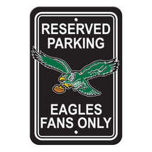 Philadelphia Eagles 12&quot; x 18&quot; Retro Reserved Parking Plastic Sign - NFL - £11.36 GBP