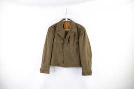 Vintage 40s WWII Mens 36S Distressed Military Wool OD Field Jacket Green USA - £78.80 GBP