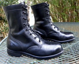 Vintage Mens USA 1966 Vietnam War BOOTS US Military Issue Blac Leather C... - £199.52 GBP