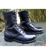 Vintage Mens USA 1966 Vietnam War BOOTS US Military Issue Blac Leather C... - £198.31 GBP