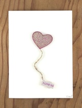 Beaded Love You Heart Balloon Greeting Card - £7.07 GBP