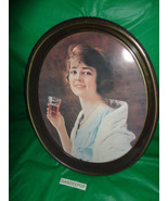 Coca-Cola Oval Tin Bar Kitchen Tray with Vintage Lady with Soda 15x12 Vi... - £13.99 GBP