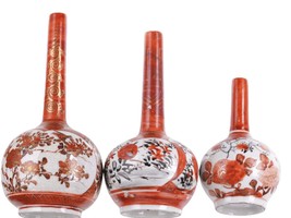 c1880 Japanese Graduated Miniature Kutani bud vases - £127.56 GBP