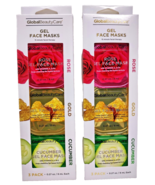 2x3PkEach Global Beauty Care Gel Face Masks ( ROSE/GOLD/CUCUMBER ) New I... - $276.02 MXN