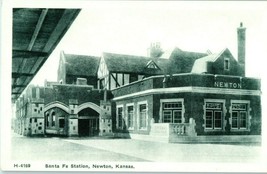 Santa Fe Station Train Depot Newton Kansas Fred Harvey Postcard 1941 - £27.69 GBP