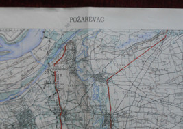 1956 Military Topographic Map Požarevac Braničevo Kostolac Serbia Yugoslavia - £40.52 GBP