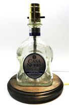 Casa Noble Blanco Crystal Tequila Liquor Bottle Table Lamp Wood Base Bar Lounge - £44.42 GBP
