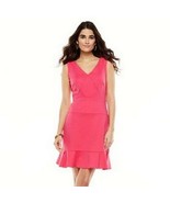 Jennifer Lopez JLo Petite Ponte Sheath Sleeveless Electric Pink Dress - £39.84 GBP