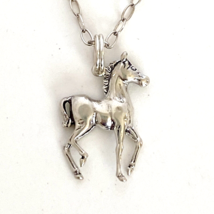 Prancing Horse Sterling 925 Silver Charm Necklace 16.5” - £22.38 GBP