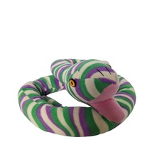 Wishpets Green Purple White Realistic Snake Plush Stuffed Animal 2011 65&quot; - £21.47 GBP
