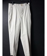 Spanx Women’s Twill Khaki Pants Front Zip Pockets High Rise Sz Medium - $25.24