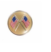 2&quot; Adhesive American Cross Flags Enameled Car Bumper Emblem - £24.05 GBP