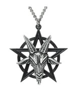 Alchemy Gothic Baphomet Pendant Pentagram Occult Goat Head Deity Necklac... - £25.13 GBP