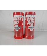 2 Vintage First Aid Travel Emergency Kit With Collapsible Drinking Cup 1990 - $11.30