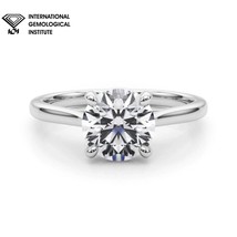 Lab Grown 5 Cts E VS1 IGI Certified Diamond Solitaire Engagement Ring 14... - $714.18+