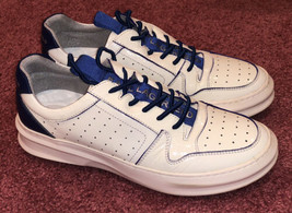 Karl Lagerfeld Paris Men Size 10 White Patent Leather Sawtooth Sole Sneakers VGC - £56.97 GBP