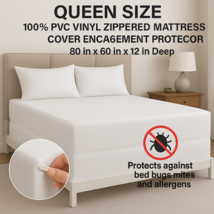 Queen Size Heavy Weight Vinyl Mattress Cover Zippered, Waterproof, 12" Deep - $19.79