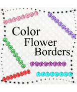Color Flowers Borders 1-Digital Clipart-Art Clip-Gift Cards-Banner-Gift ... - $37.17 MXN