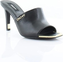 NEW DKNY 100% Leather Women&#39;s Open Toe Fashion Pump Heel Sandal Black Br... - £69.30 GBP