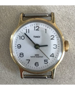 Vintage 90s Timex Stainless Steel Goldtone White Face Metal Watch Face N... - £15.73 GBP