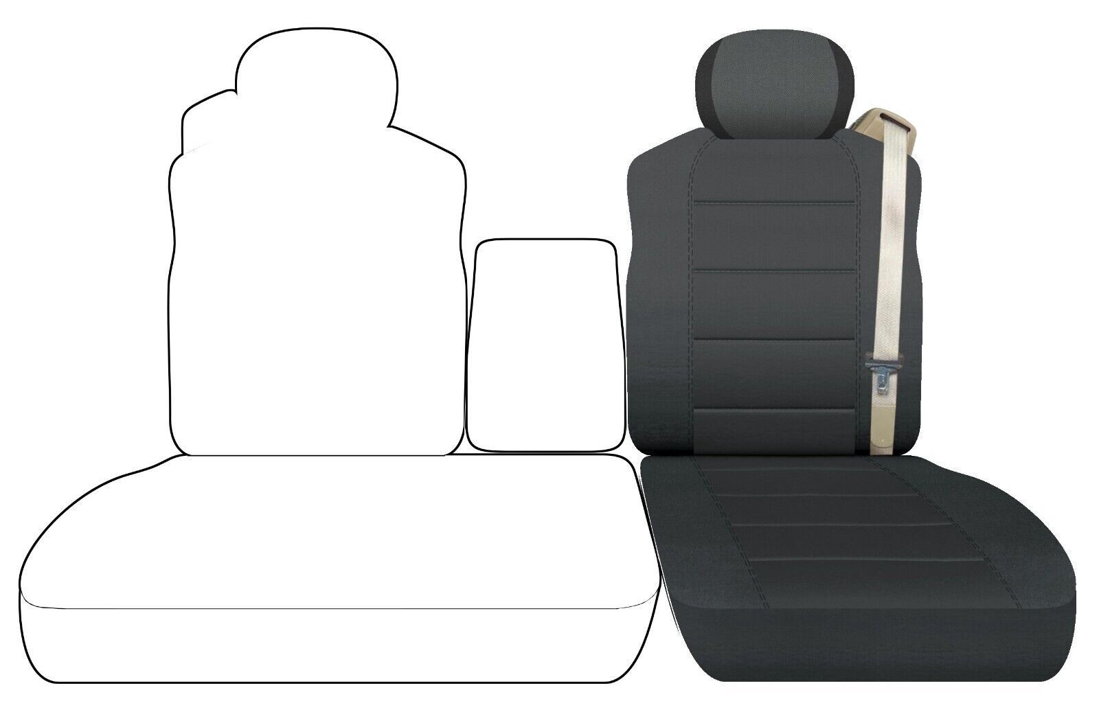 Charcoal seat covers Fits 2001-2003 Ford F150 40 driver -60 passenger or... - $19.09+