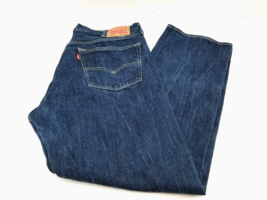 Levi&#39;s 501 Jeans  Blue One Wash Dark Straight Leg Button Fly Denim 38x30 - $23.05