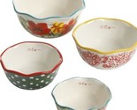 Pioneer Woman ~ Set of Four (4) Stoneware Measuring Cups ~ Rose Shadow - £20.53 GBP