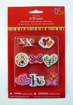 Valentine&#39;s Day 8pc Eraser Set Party Favors w/Love &amp; Hearts Theme MISP - $1.92