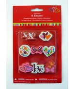 Valentine&#39;s Day 8pc Eraser Set Party Favors w/Love &amp; Hearts Theme MISP - $2.60 CAD