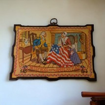 Vintage Betsy Ross Wood Wall Decor Colonial Revolutionary War Large Sewing Flag - £16.60 GBP