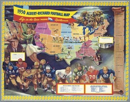 12314.Decoration Poster.Vintage Interior wall design.1950 American Football map - £13.30 GBP+