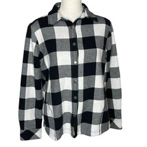 Orvis Women&#39;s Fleece Lined Flannel Shirt Jacket Shacket Size M Plaid Bla... - $24.03