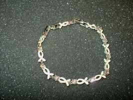 Vintage Avon Breast Cancer Hope Crusade Awareness Bracelet with Extender 8&quot; - £11.87 GBP