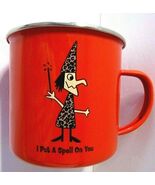 I PUT A SPELL ON YOU Mug Halloween Magic Wand Witch Red Enamel Metal - $620.03 MXN
