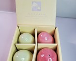 Pottery Barn Luster Ceramic Easter Eggs Pink and Yellow 2.75 x 2in Set of 4 - £31.54 GBP