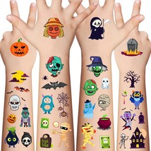 Halloween Temporary Tattoos for Kids 11 Sheets Halloween Trick or Treat Fake Tat - £17.82 GBP