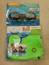 New Speedo Floating Fabric Armbands Green/Blue &amp; Swimming Goggle Anti-fog UV - £21.54 GBP