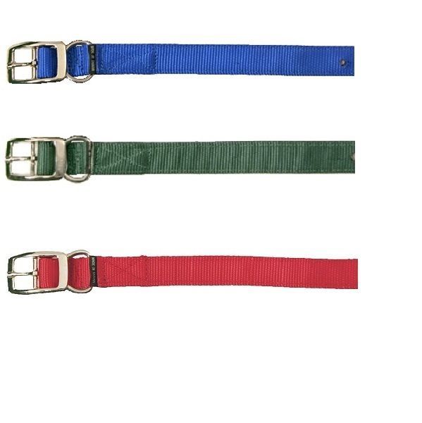 Primary image for Nylon Dog Collar 1" Wide 2 Ply Double Stitched - Choice of Blue Green or Red
