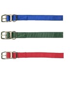 Nylon Dog Collar 1&quot; Wide 2 Ply Double Stitched - Choice of Blue Green or... - £3.99 GBP