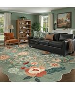 Stain Resistant 8x10 Vintage Floral Rug - Non-Slip, Ideal for Living & Dining