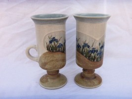2 Otagiri Tall Slim Irish Coffee Type Stoneware Mugs Vintage Nice - £11.79 GBP