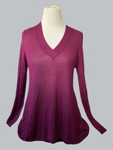 Coldwater Creek solid purple long sleeve vneck lightweight ladies sweate... - $42.43