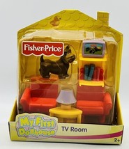 Fisher Price My First Dollhouse TV Room Accessory Set Sofa Lamp TV Puppy SEALED - $23.36