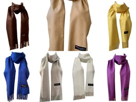 Variety Color Wool Wrap Scarf Winter 100% Cashmere Scotland Made Soild S... - $17.99